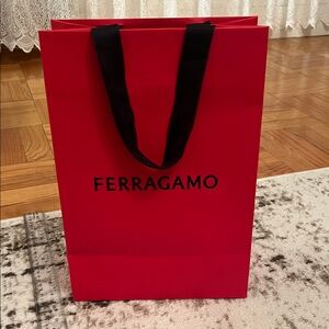 Salvatore Ferragamo Red Tote with Black Handles